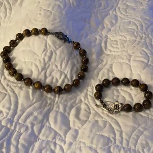 Silpada bronzite necklace and bracelet